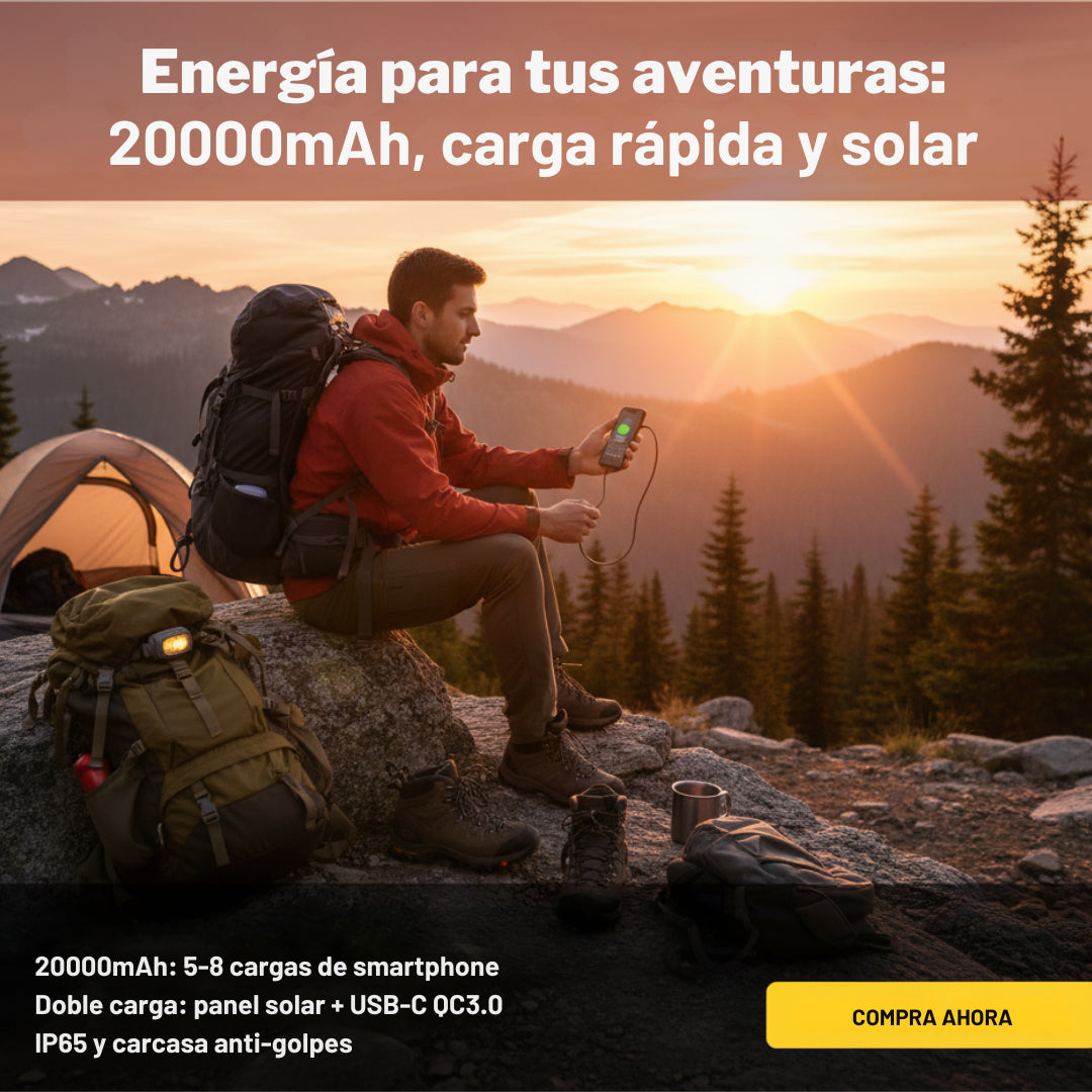 Solar Power Bank® 20000mAh | Energía Ilimitada
