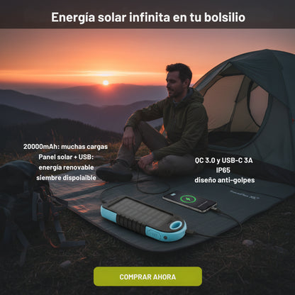 Solar Power Bank® 20000mAh | Energía Ilimitada
